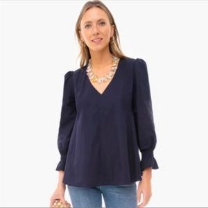 Tuckernuck Navy Easton Blouse
